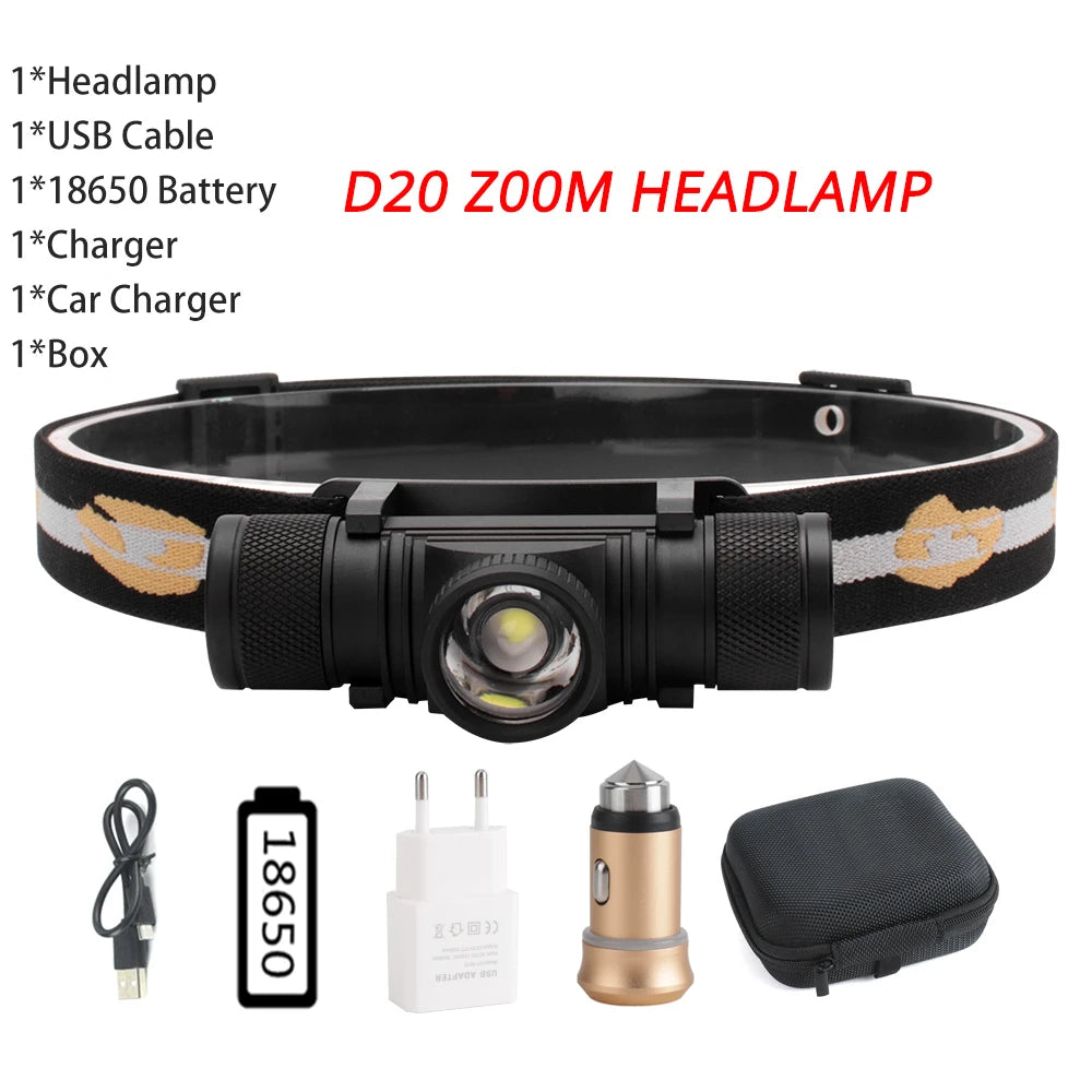 BORUiT D10/D25 LED Headlamp – Rechargeable Flashlight for Outdoor Adventures - Image 9