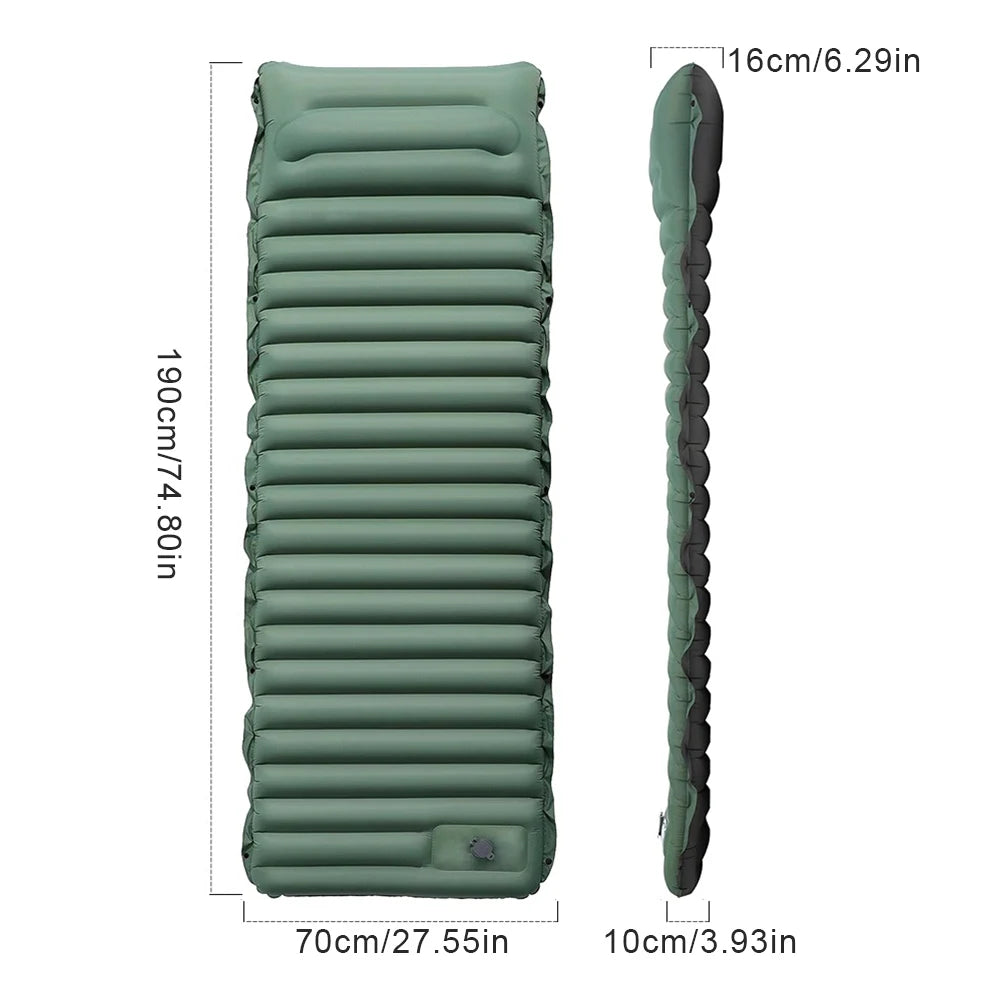 10cm Self-Inflating Sleeping Mat with Foot Pump & Pillow – Ultralight Camping Essential - Image 6