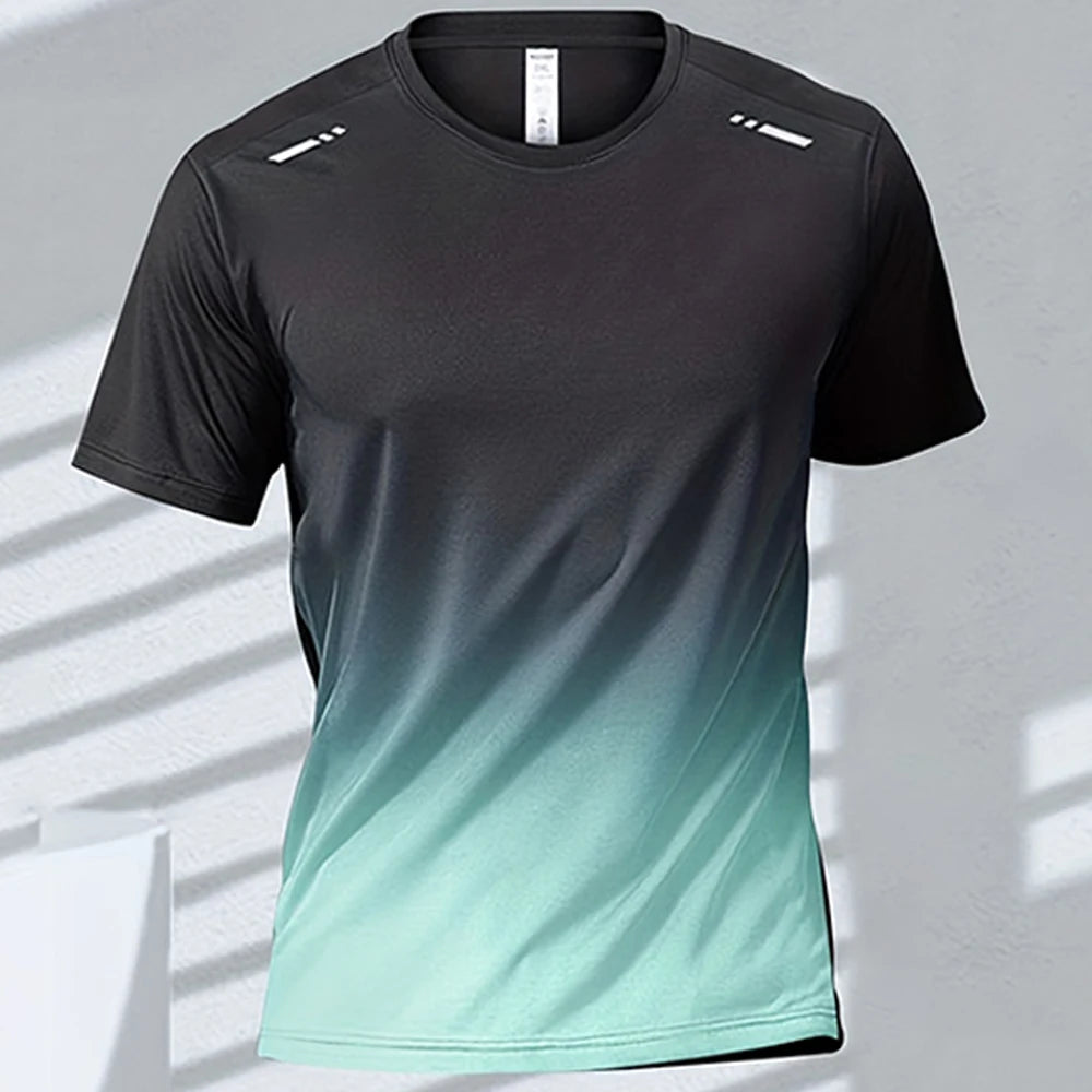 Men's Quick-Drying Gradient Sports T-Shirts – Perfect for Fitness & Outdoor Activities - Image 11