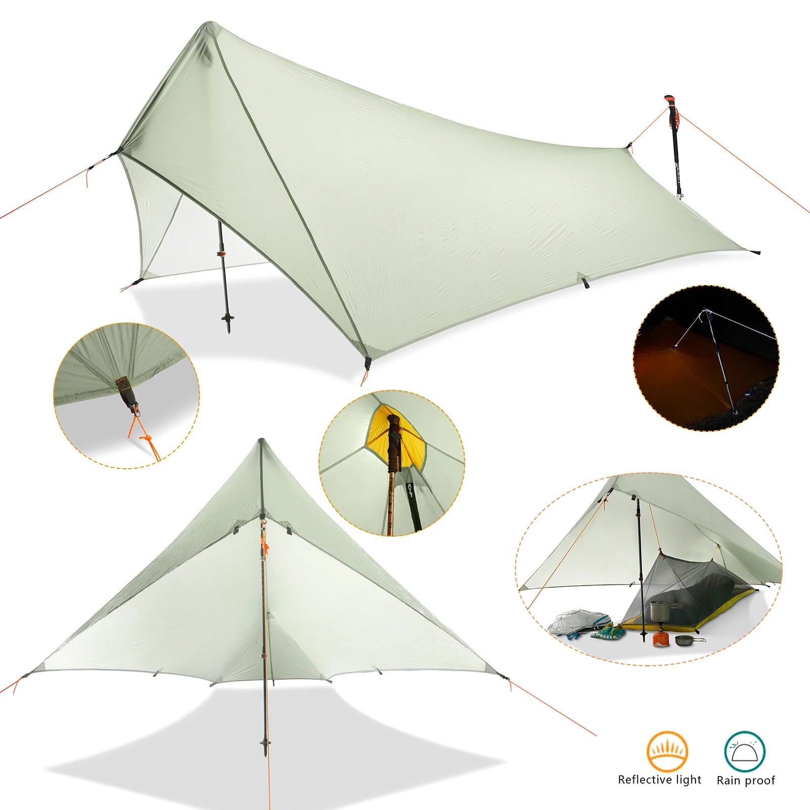 310g Ultralight Camping Shelter Rain Fly Tent – Durable & Waterproof - Image 7