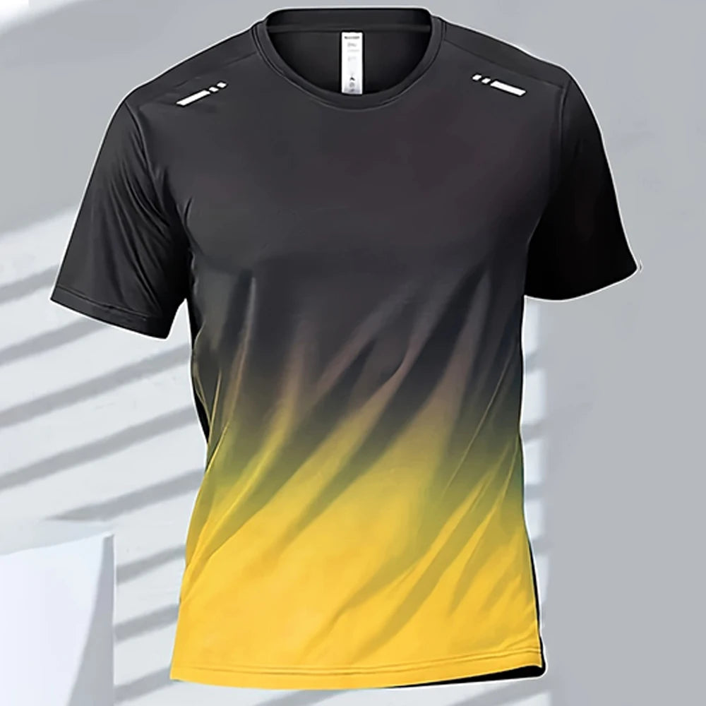 Men's Quick-Drying Gradient Sports T-Shirts – Perfect for Fitness & Outdoor Activities - Image 6