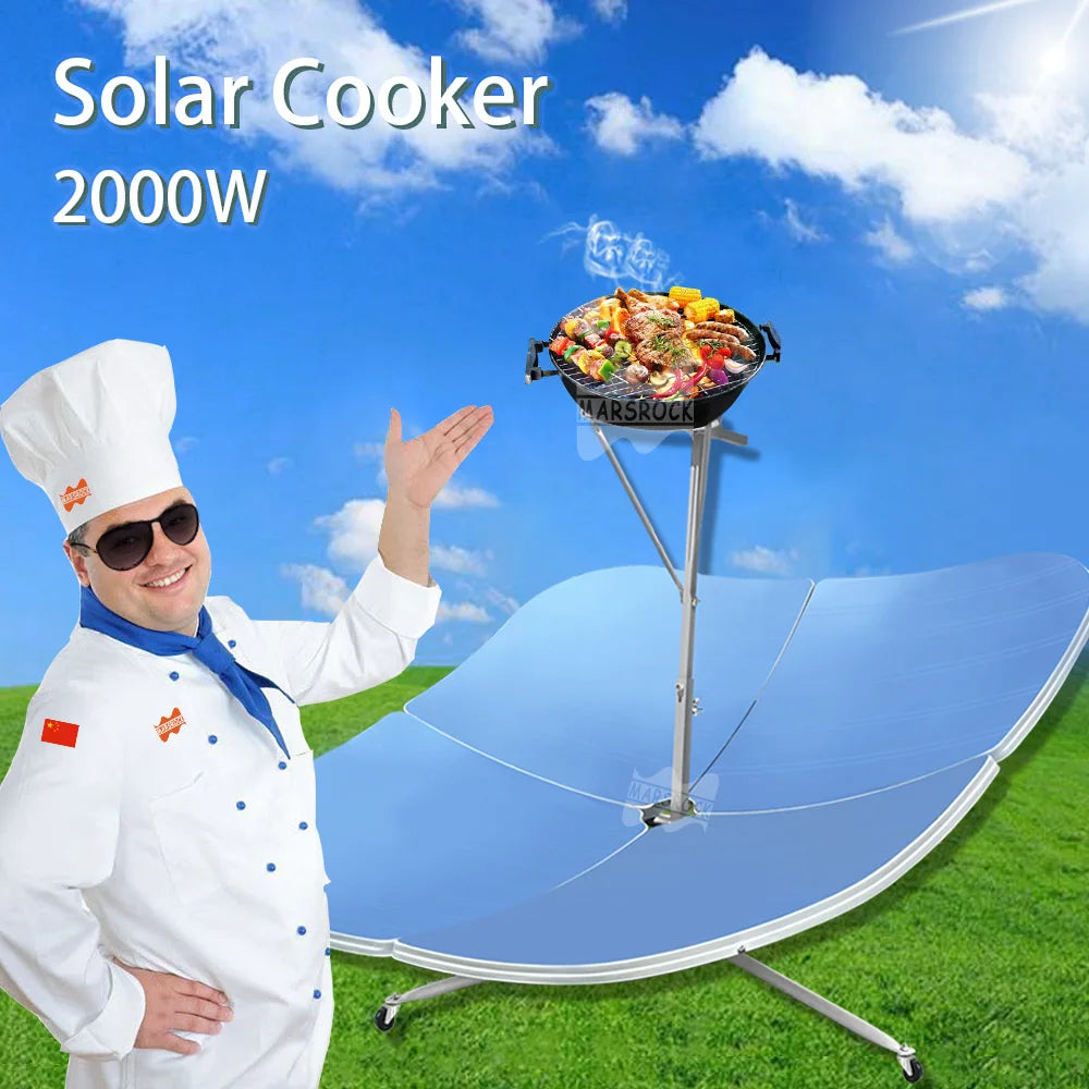2000W Solar Cooker: Portable Outdoor BBQ Sun Reflective Heaters