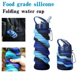 Food Grade Silicone Foldable Water Bottle – Perfect for Sports and Travel