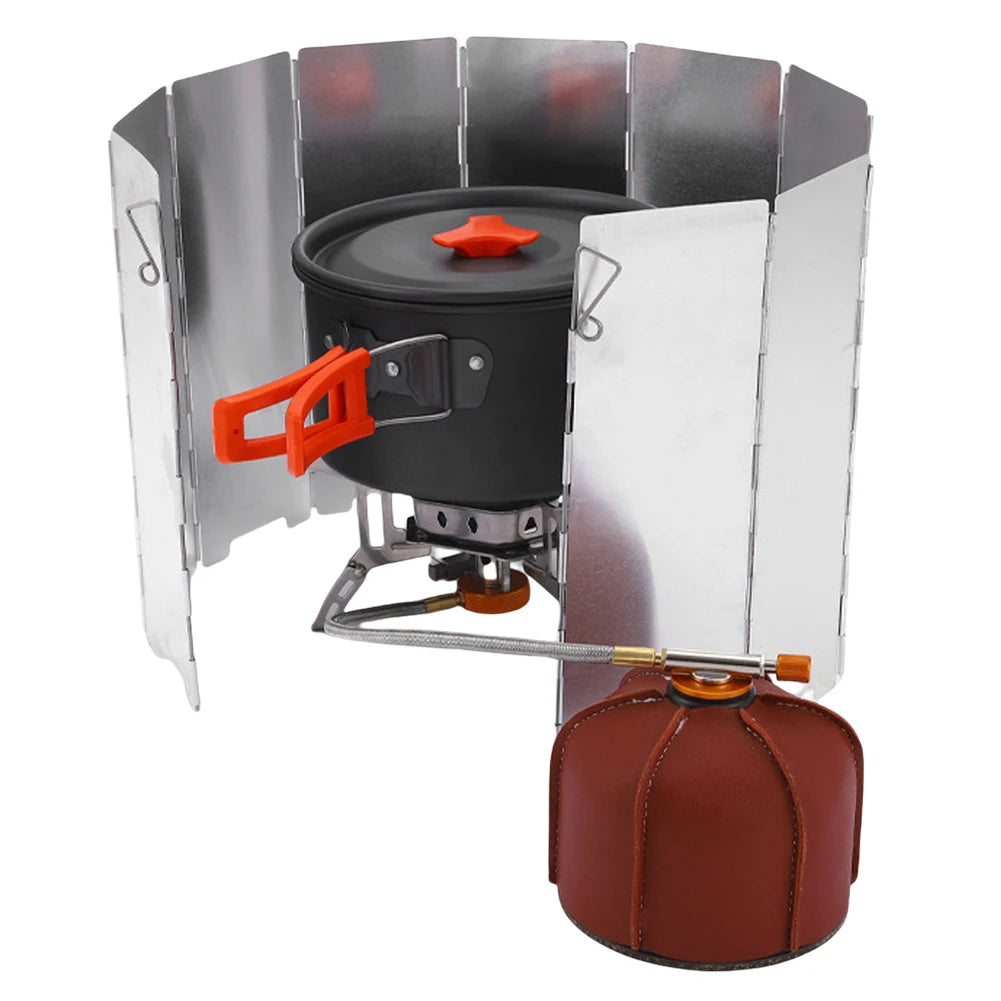 10 Plates Aluminum Wind Screen – Foldable Outdoor Stove Shield - Image 3