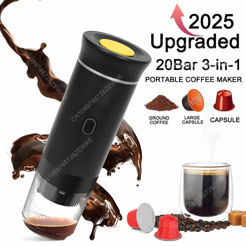 20Bar Upgraded Portable Espresso Machine – Perfect for Coffee Lovers on the Go