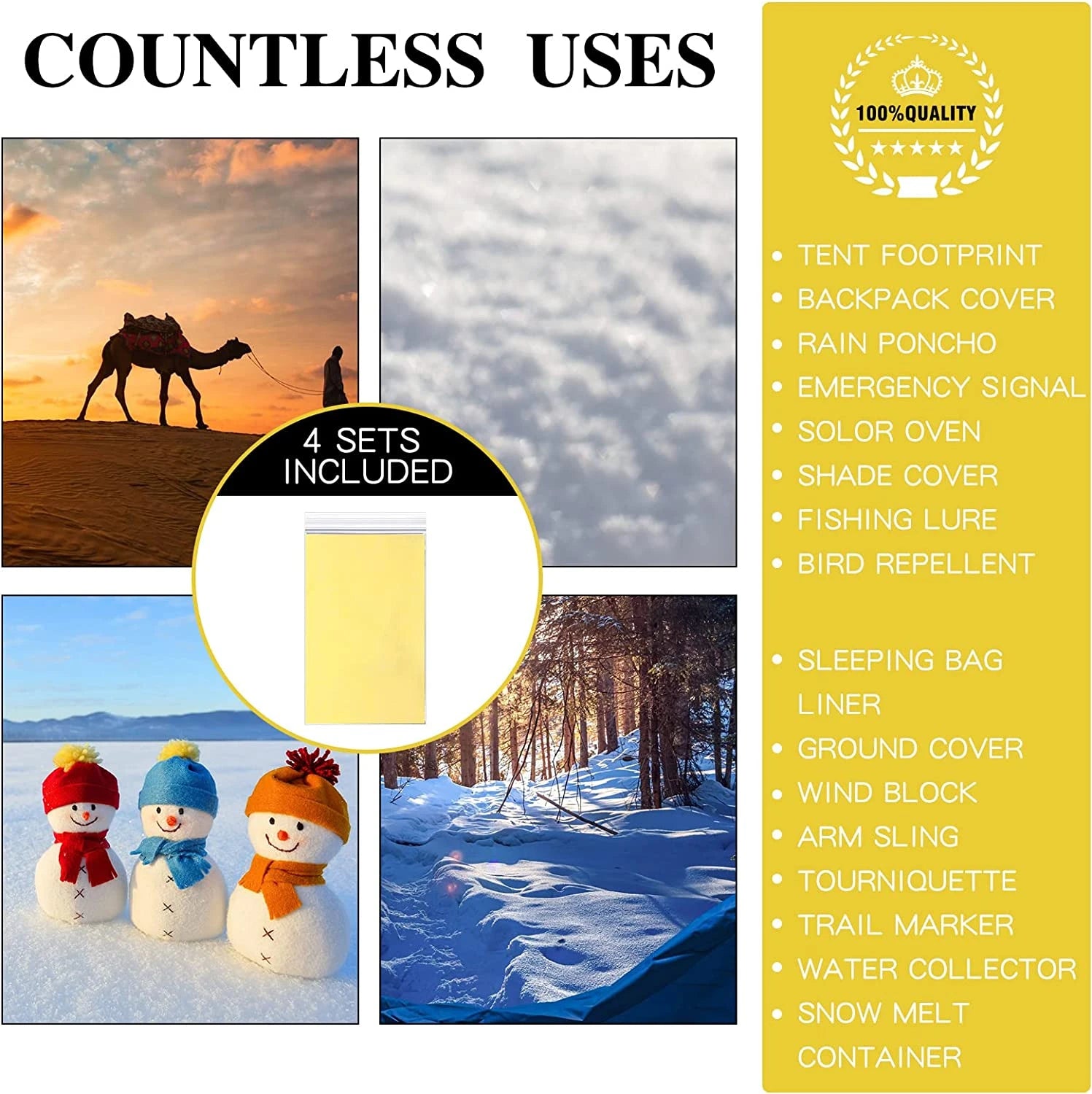 5-30Pc Outdoor Emergency Survival Blanket – Thermal & Waterproof - Image 6