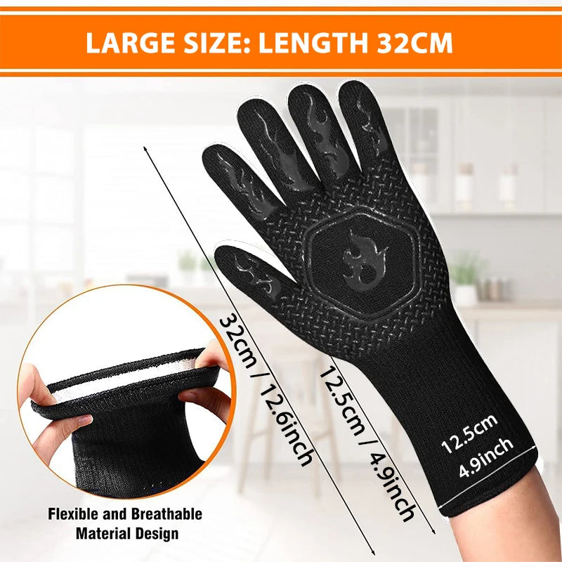 Heat-Resistant Silicone Oven Gloves for Safe Cooking & Grilling - Image 5