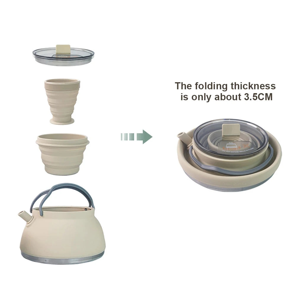 1.5L Outdoor Folding Silicone Kettle – Portable and Collapsible for Travel - Image 4