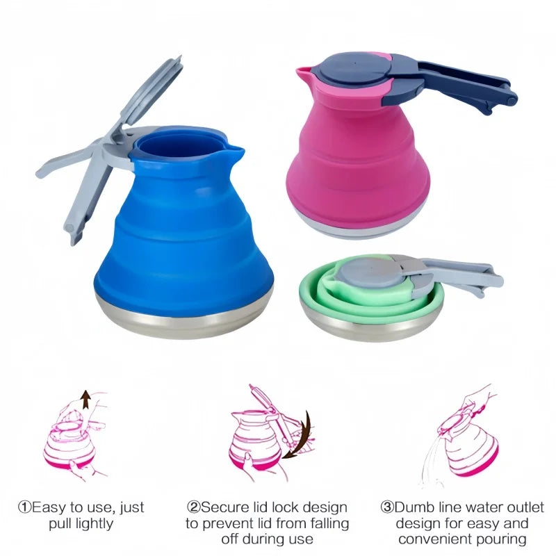 1500ML Collapsible Silicone Kettle – Perfect for Camping and Hiking - Image 2
