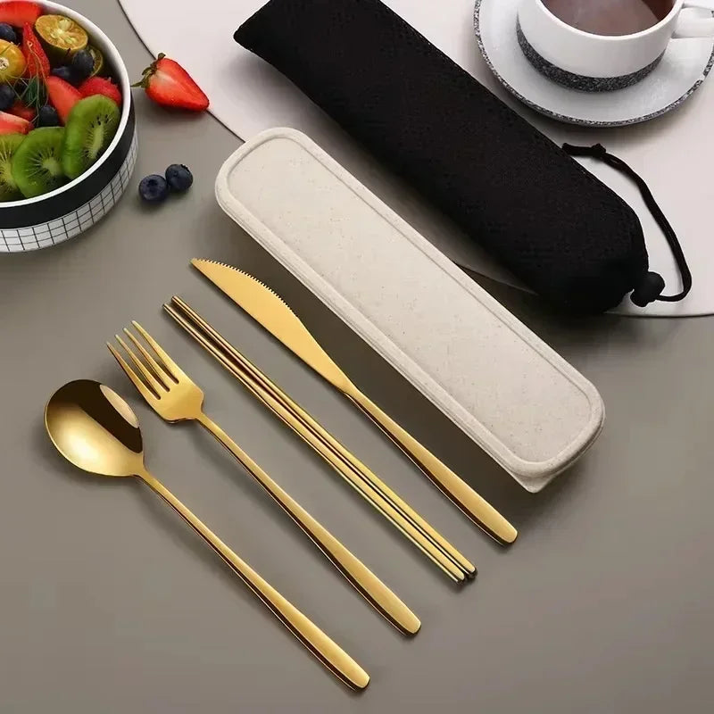 Portable Cutlery Set – 304 Stainless Steel Travel Tableware with Case - Image 12