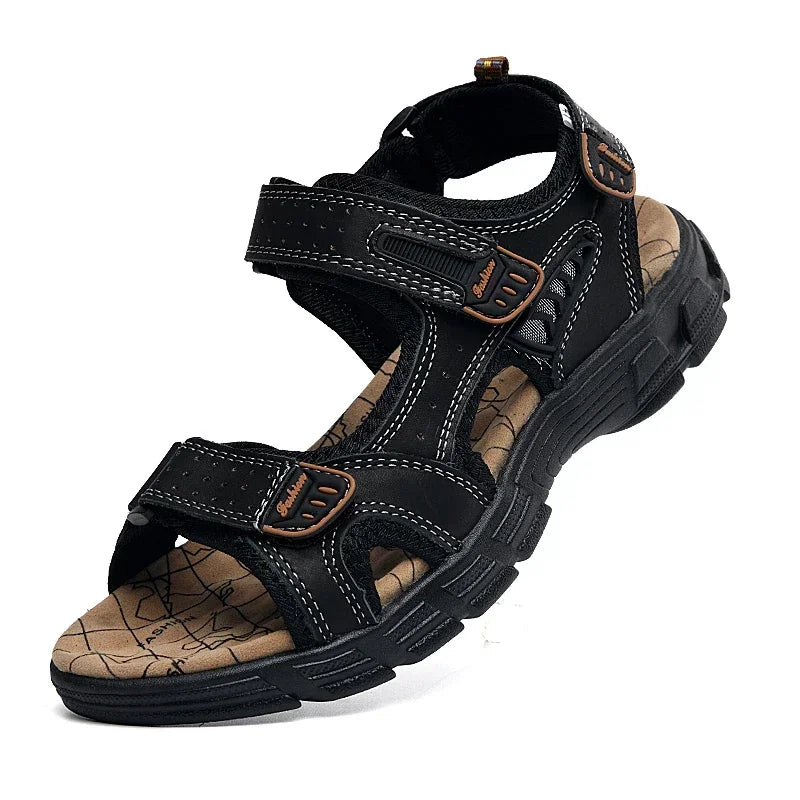 Genuine Leather Men's Sandals – High-Quality Summer Footwear for Leisure & Hiking - Image 3
