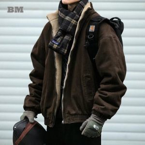 Japanese Vintage Polar Fleece Jacket – High-Quality Winter Streetwear