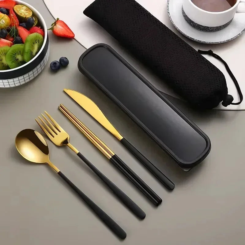 Portable Cutlery Set – 304 Stainless Steel Travel Tableware with Case - Image 14