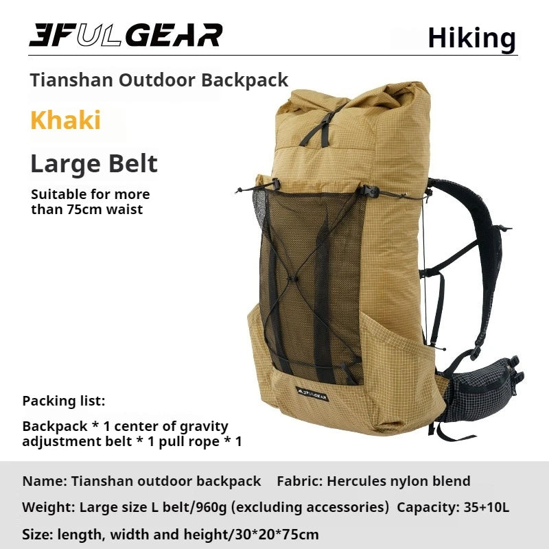 3F UL GEAR TianShan 35+10L Backpack – Ultralight & Durable Outdoor Companion - Image 7