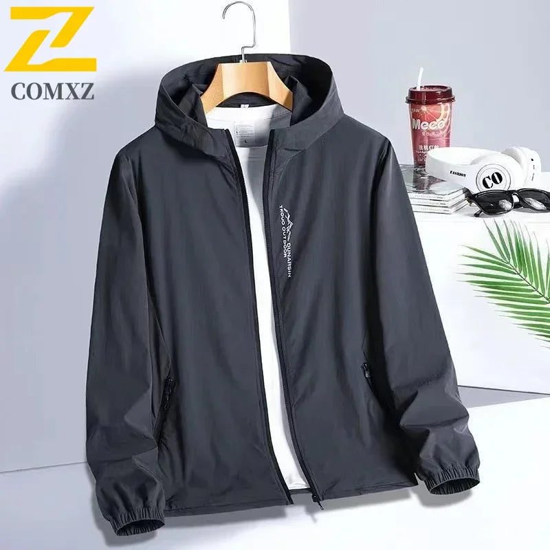 New Summer Sun Protection Clothing – Men's UV Ice Silk Hooded Jacket