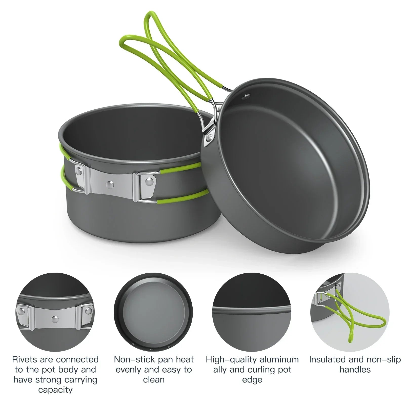 Lixada Portable Outdoor Tableware – Camping Cookware Set for 2-3 People - Image 5