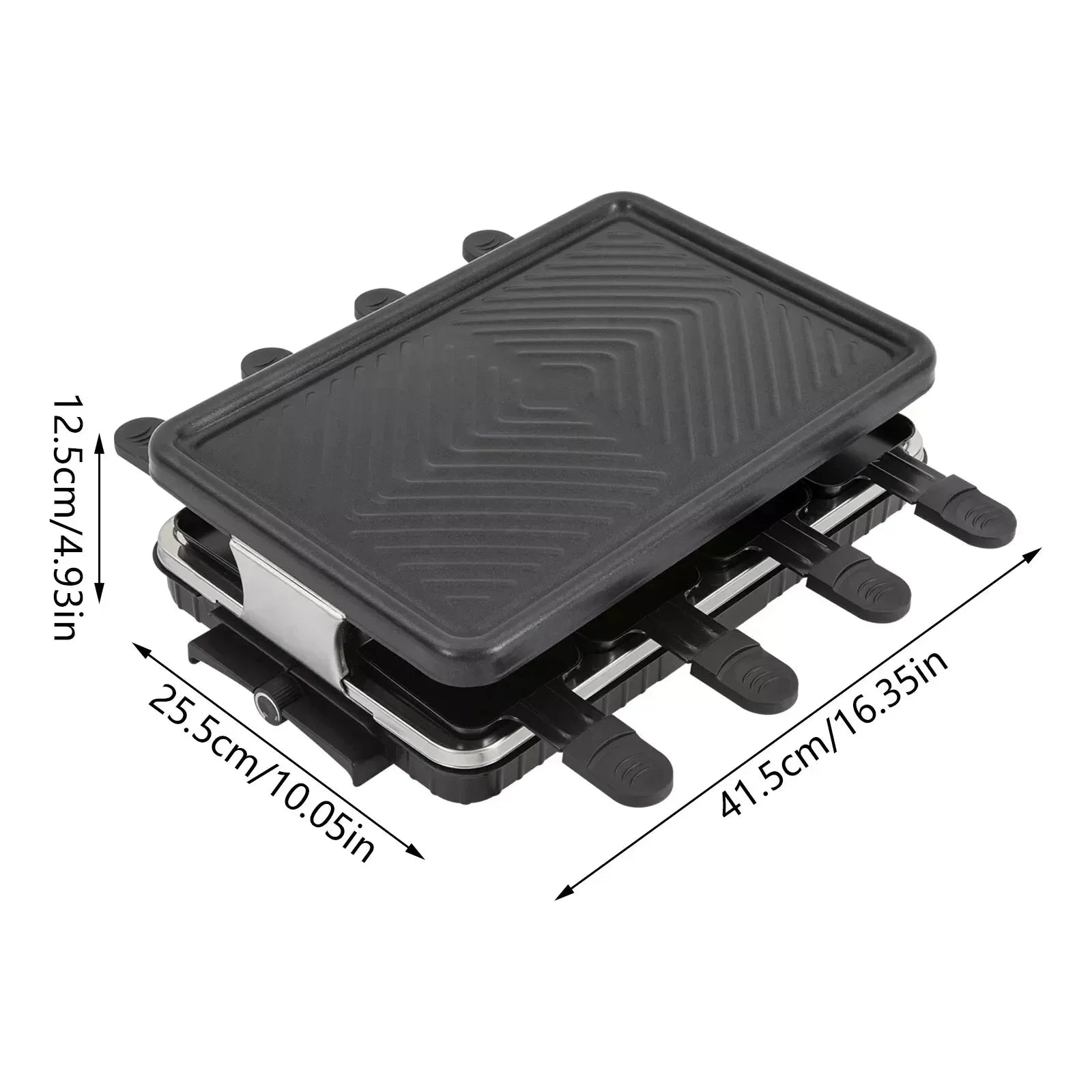 Portable 1300W Electric BBQ Grill with 2 Tiers and Baking Trays - Image 2