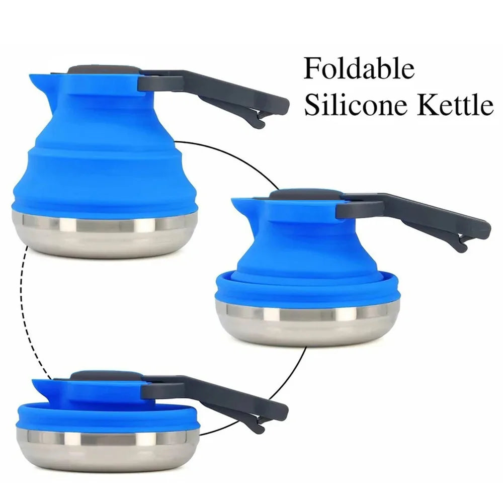 Easy Carry Silicone Folding Kettle with Steel Bottom – 1.5L Capacity - Image 3
