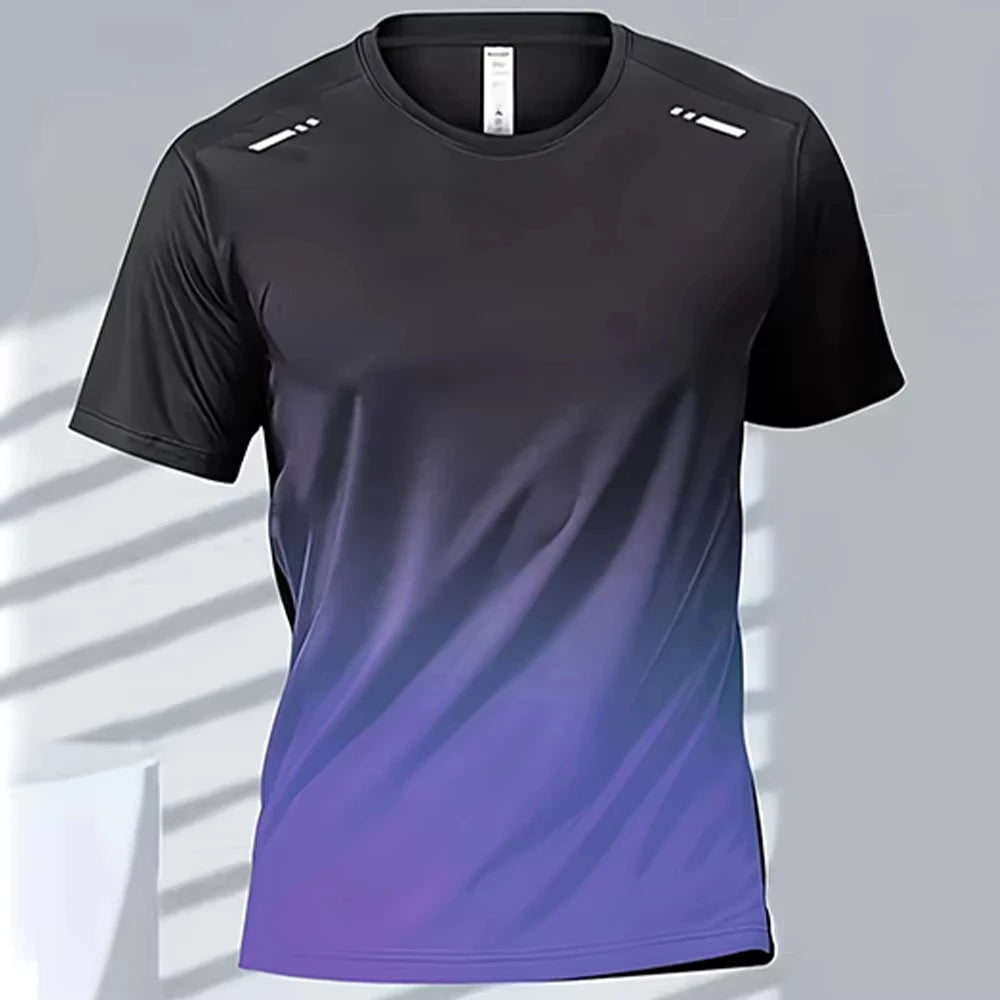 Men's Quick-Drying Gradient Sports T-Shirts – Perfect for Fitness & Outdoor Activities - Image 2