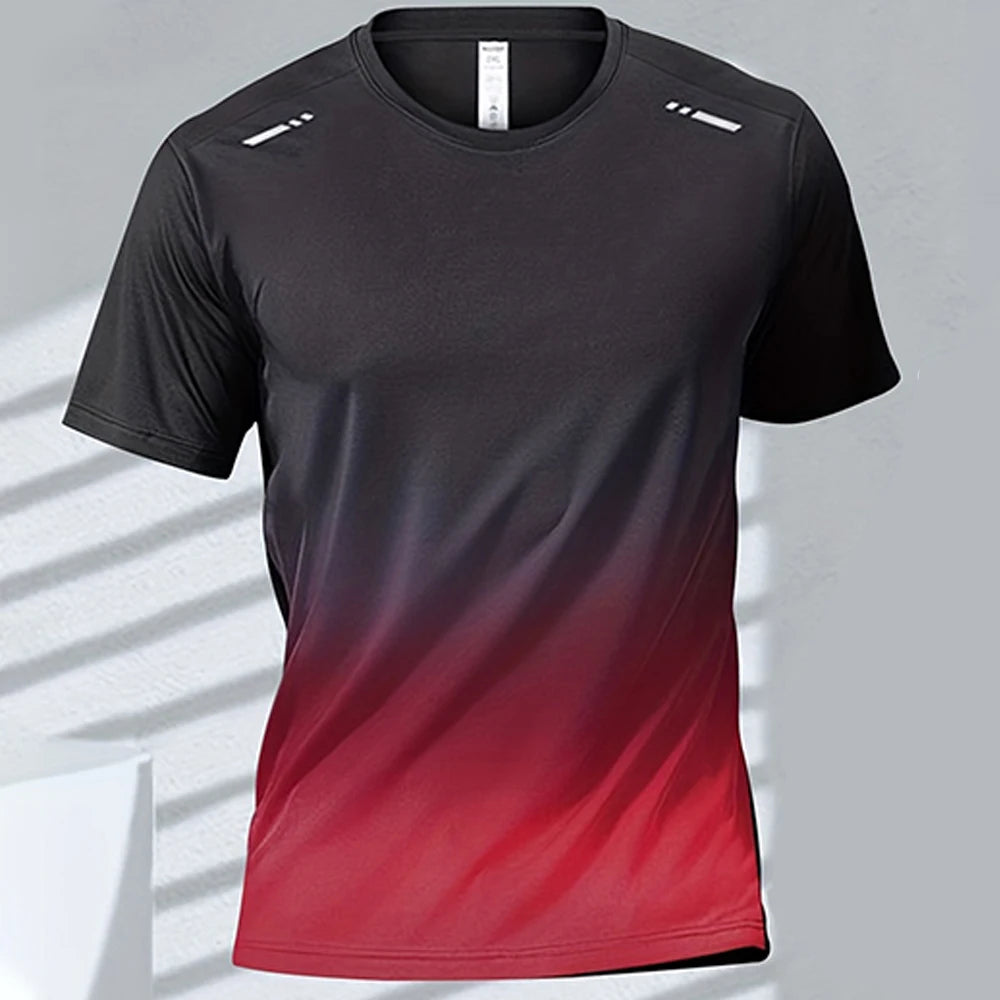 Men's Quick-Drying Gradient Sports T-Shirts – Perfect for Fitness & Outdoor Activities - Image 9