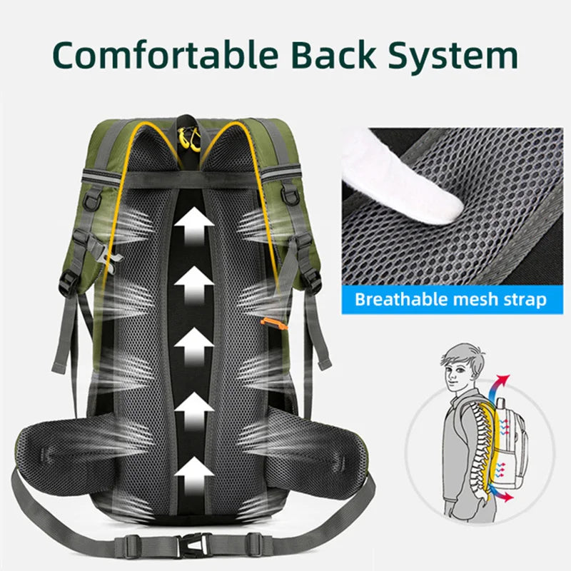 50L Travel Backpack for Men – Waterproof Hiking & Camping Bag - Image 3