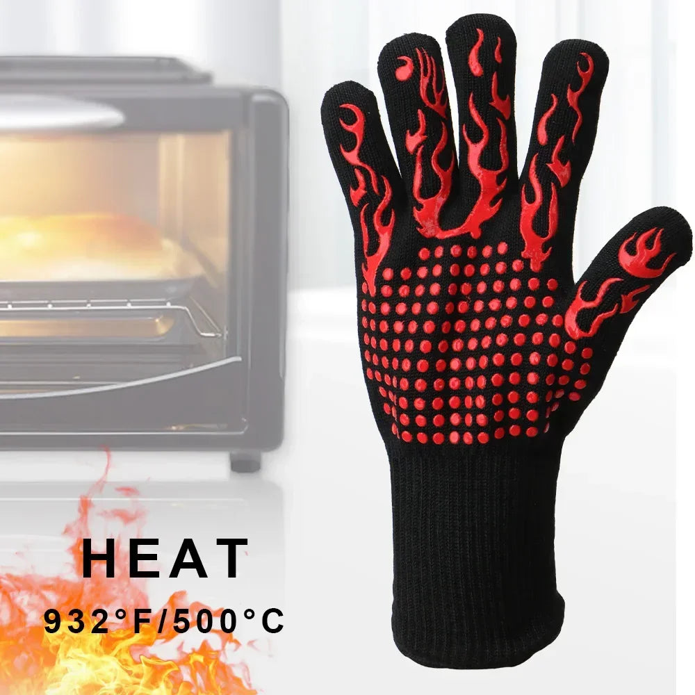Flame Retardant Non-slip BBQ & Oven Gloves – Extreme Heat Resistance