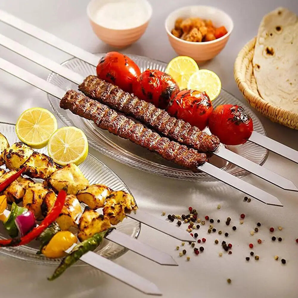 Premium 50cm Stainless Steel BBQ Skewers for Global Grilling Enthusiasts - Image 5