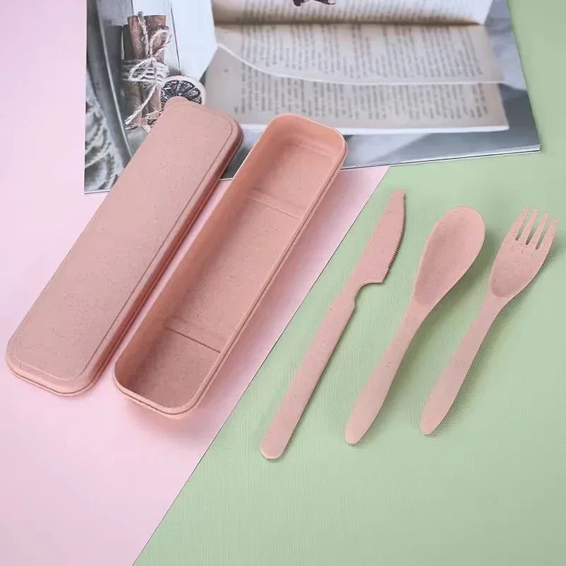 Colorful Wheat Straw Cutlery Set – Eco-Friendly Tableware for Every Occasion - Image 8