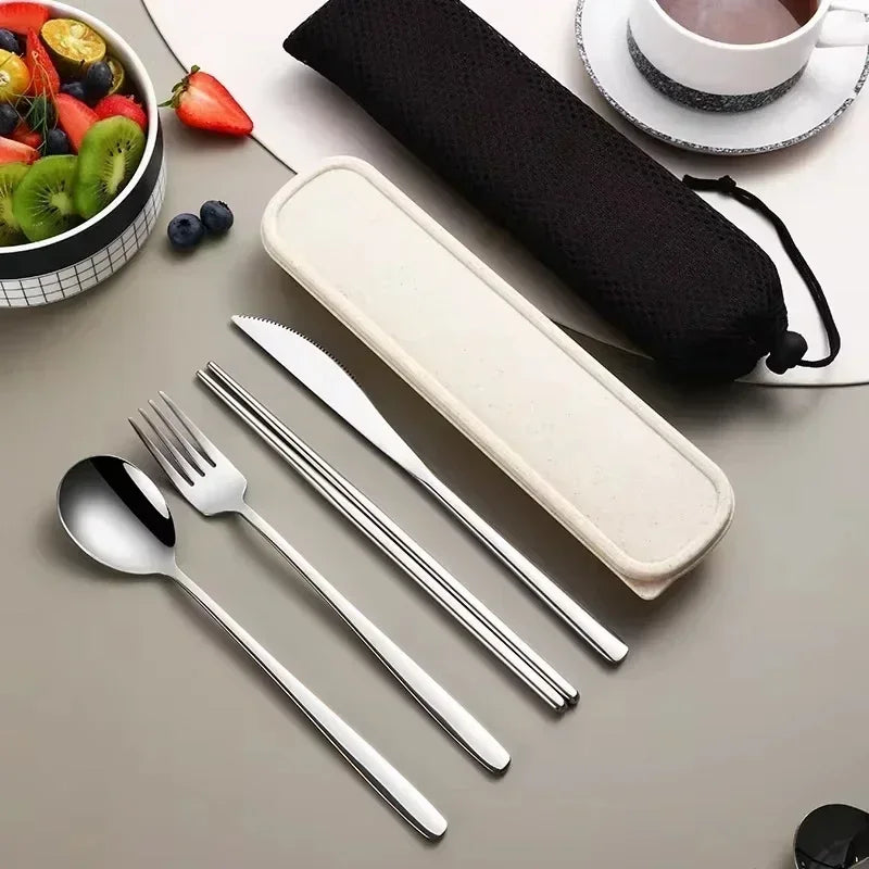 Portable Cutlery Set – 304 Stainless Steel Travel Tableware with Case - Image 15