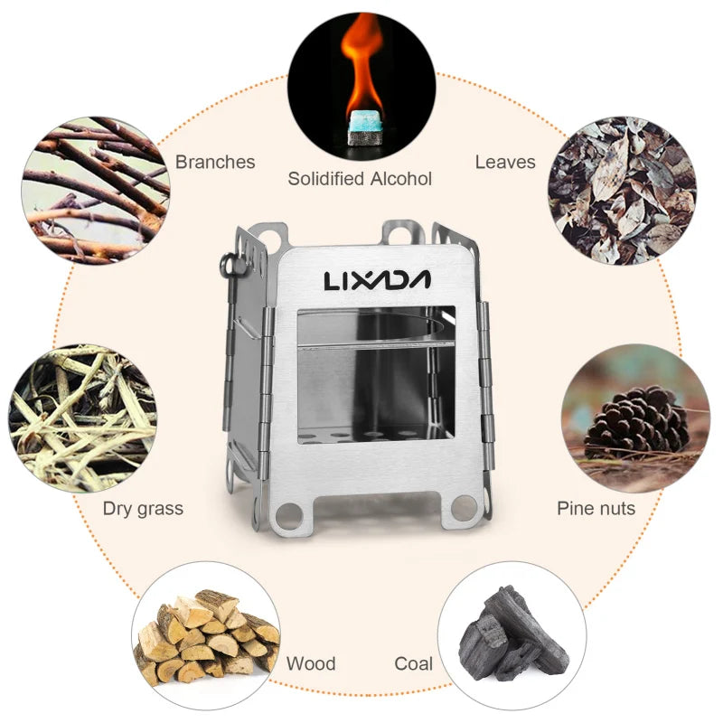 Portable Stainless Steel Lightweight Folding Wood Stove for Outdoor Adventures - Image 4